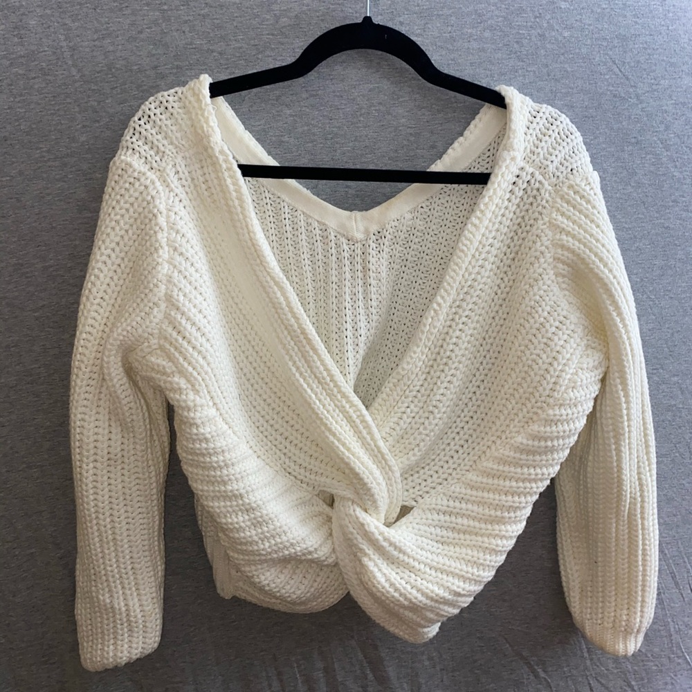 Pacsun knit off the shoulder cream sweater